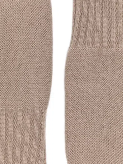 Warm-me Gerippte Fäustlinge Aus Kaschmir In Brown