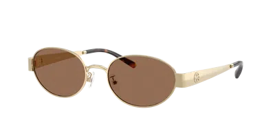 Tory Burch 54mm Oval Sunglasses In Gold