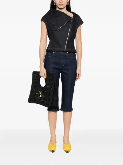 Jacquemus Zip-front Asymmetrical Top In Black
