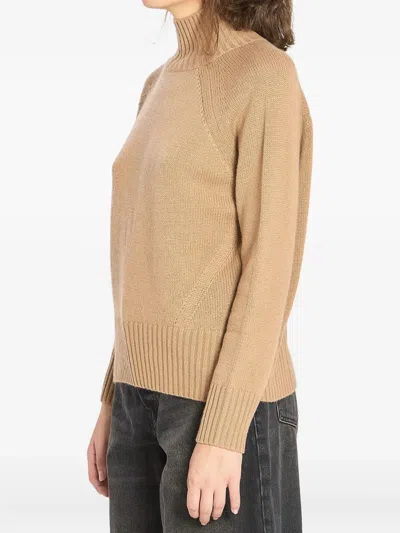 Allude Turtleneck Raglan-sleeve Sweater In Brown