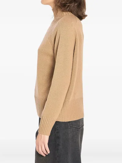 Allude Turtleneck Raglan-sleeve Sweater In Brown