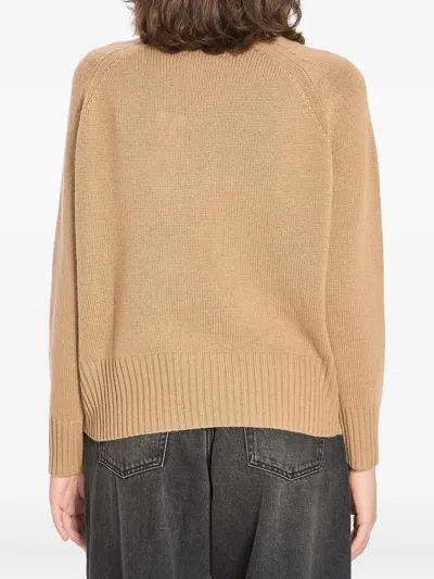 Allude Turtleneck Raglan-sleeve Sweater In Brown