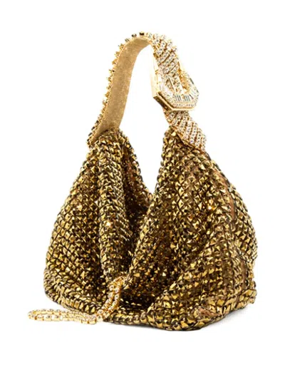 Gedebe Microcrystal Rigid-handle Tote Bag In Gold