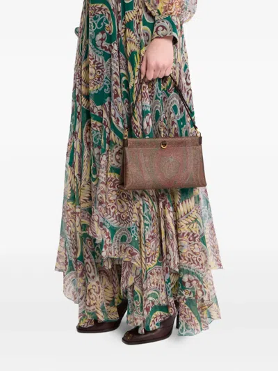 Etro Arnica Mini Shoulder Bag With Paisley Print In Multi