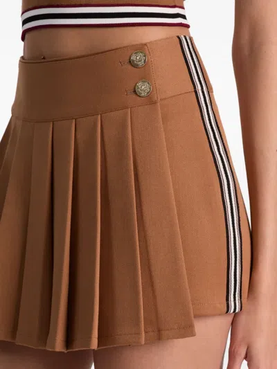 Alice And Olivia Noah Skort With Side Stripe In Brown