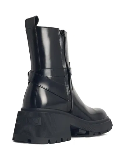 Jimmy Choo 'flat Chunky Sole Ankle Boots' In Black