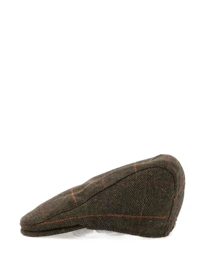 Barbour Herringbone-pattern Beret In Green
