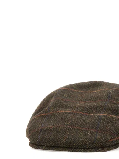 Barbour Herringbone-pattern Beret In Green