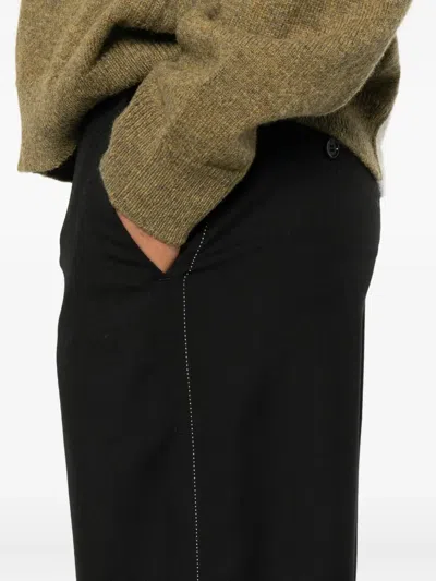 Marni Side-pockets Straight Trousers In Black