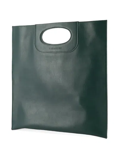 Gherardini Cut-out Handle Handbag In Green