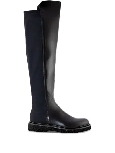 Guglielmo Rotta Elastic-insert Leather Boots In Black