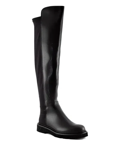 Guglielmo Rotta Elastic-insert Leather Boots In Black