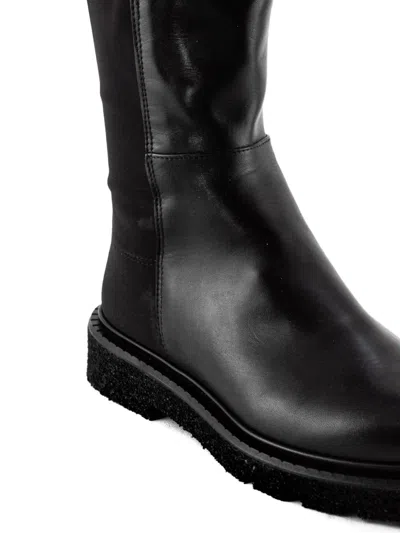 Guglielmo Rotta Elastic-insert Leather Boots In Black