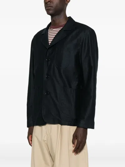 Ymc You Must Create Button-fastening Patch-pocket Blazer In Blue