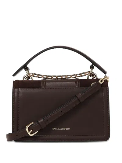 Karl Lagerfeld Small K/nova Crossbody Bag In Brown