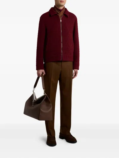 Etro Textured Bomber Jacket In Red