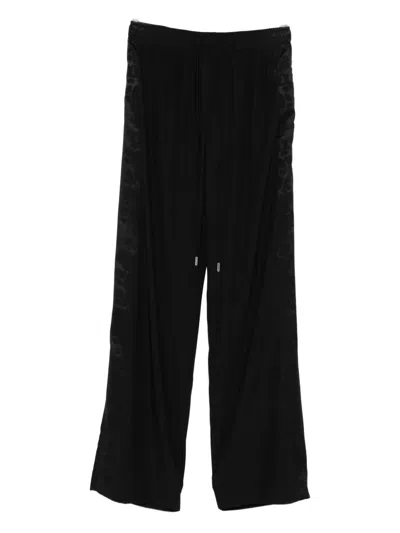 Ermanno Scervino Lace-insert Drawstring Trousers In Black