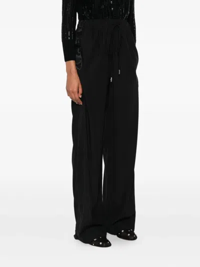 Ermanno Scervino Lace-insert Drawstring Trousers In Black