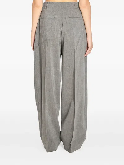 Jacquemus Curvo High-rise Cotton-blend Straight-leg Pants In Gray
