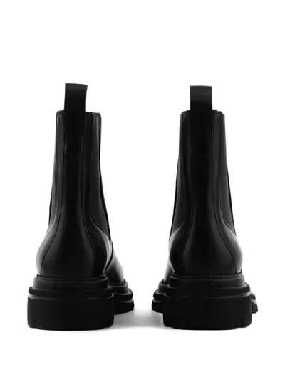 Hogan H674 Ankle Boot With Elastic Inserts And Robust Sole In Black