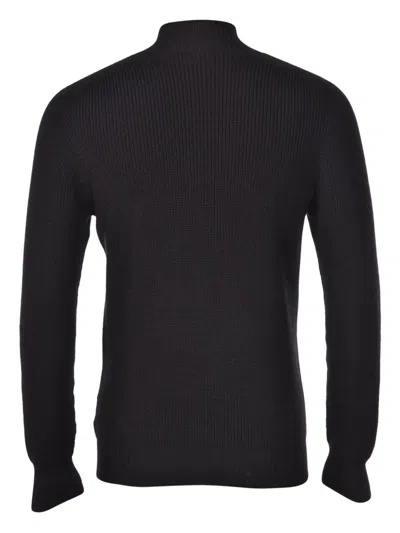 Gran Sasso Ribbed High-neck Sweater In Black