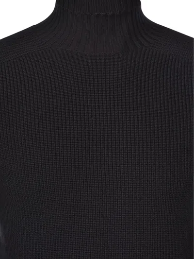 Gran Sasso Ribbed High-neck Sweater In Black