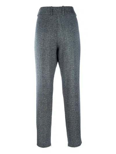 Ermanno Scervino Herringbone-patterned Trousers In Gray