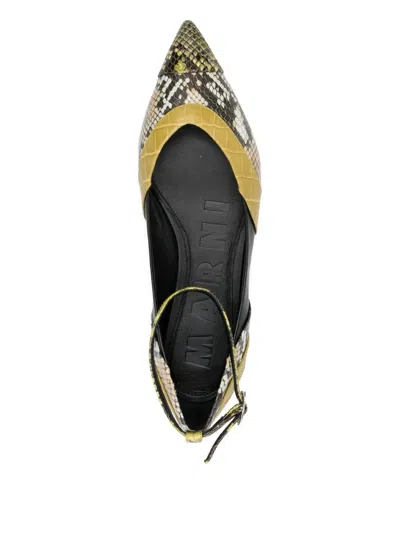 Marni Snake-print Ballet Flats In Multi