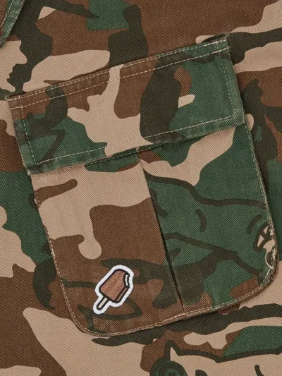 Icecream Camouflage-pattern Jacket In Green