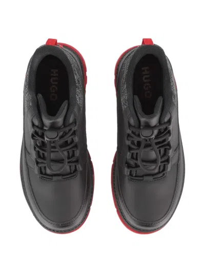 Hugo Boss Leather Boots In Black