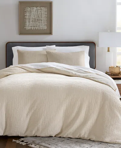 Oake Layered Horizons 3-pc. Duvet Set, Full/queen, Exclusively At Macy's In Brown