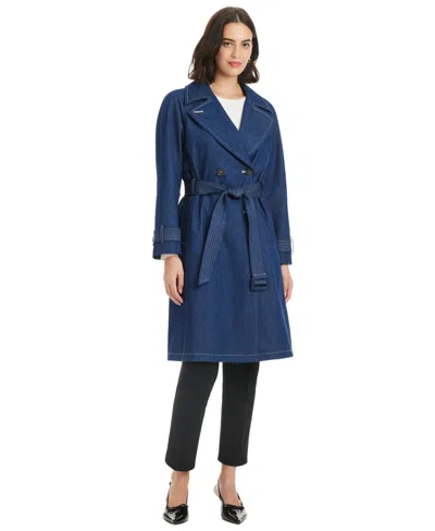 Kate Spade Women's Belted Trench Coat In Blue