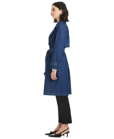 Kate Spade Women's Belted Trench Coat In Blue