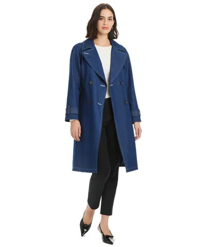 Kate Spade Women's Belted Trench Coat In Blue