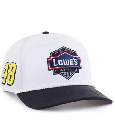 47 Brand Men's White/black Jimmie Johnson Lowe's Rope Hitch Adjustable Hat In Black