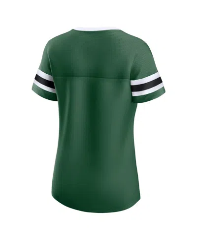 Fanatics Women'sâ Dark Green New York Jets Athena Lace-up Top In Green