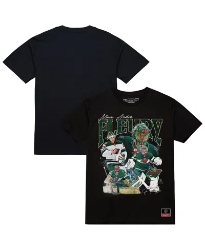 Mitchell & Ness Men's Marc-andre Fleury Black Minnesota Wild Collage T-shirt In Black