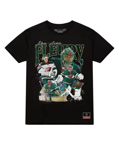 Mitchell & Ness Men's Marc-andre Fleury Black Minnesota Wild Collage T-shirt In Black