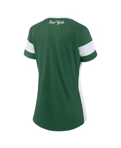 Fanatics Women'sâ Dark Green New York Jets Athena Lace-up Top In Green