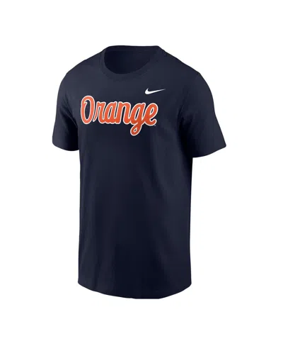 Nike Men's Navy Syracuse Orange Script T-shirt In Blue