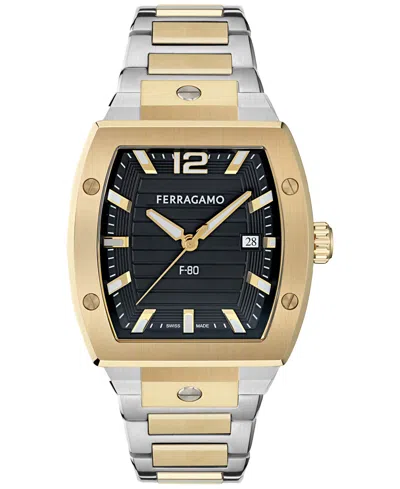 Ferragamo F80 Tonneau 3h Watch In Gold