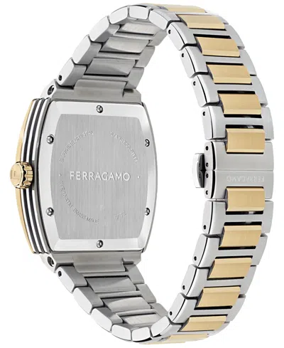 Ferragamo F80 Tonneau 3h Watch In Gold