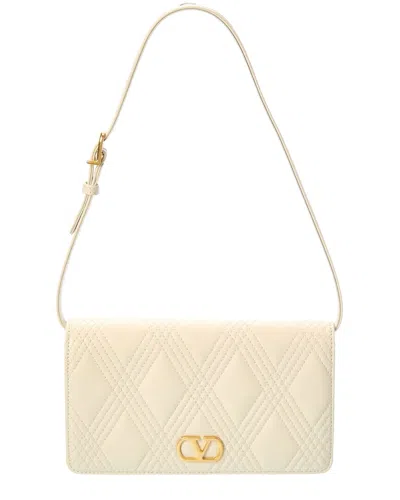 Valentino Quiltie 67 Mini Leather Shoulder Bag In Neutral