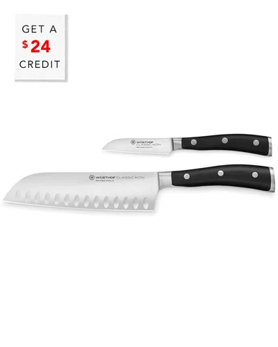 Wusthof 2pc Classic Ikon Asian Cook's Set With $24 Credit In Black