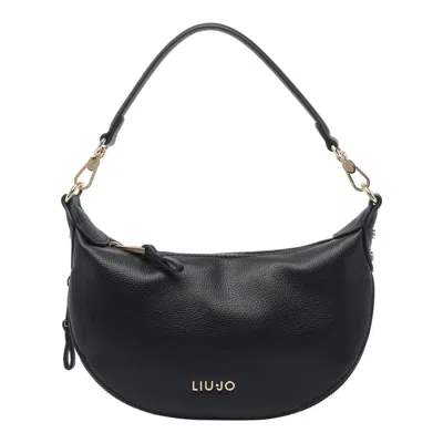 Liu •jo Logo Zip Shoulder Bag In Black