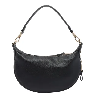Liu •jo Logo Zip Shoulder Bag In Black