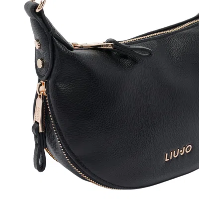 Liu •jo Logo Zip Shoulder Bag In Black
