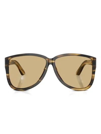 Miu Miu A08s Pilot-frame Acetate Sunglasses In Brown
