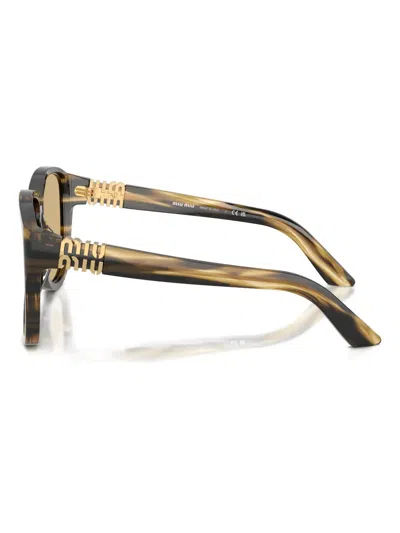 Miu Miu A08s Pilot-frame Acetate Sunglasses In Brown