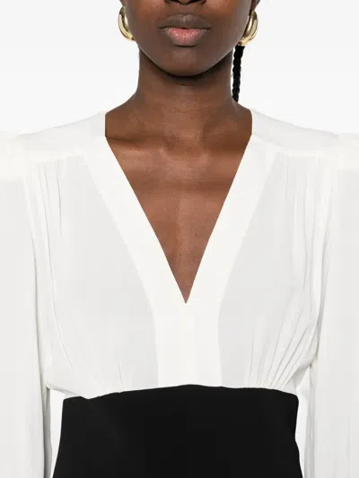 Twinset Two-tone V-neck Midi Dress In Multi